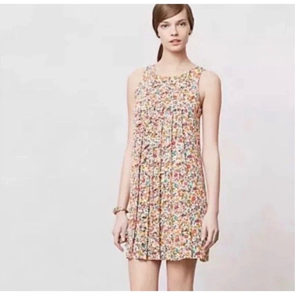 Sachin‎ & Babi Floral 3D Petal Applique Shift Dress Womens 4 Multicolor ANT-49
